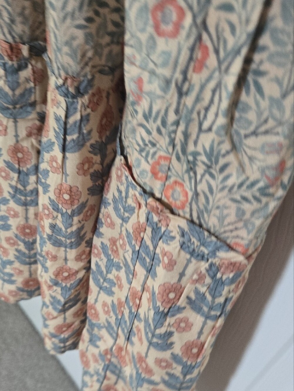 Bohemian Floral Tiered Maxi Dress - Beige & Blue..Natural LIFE..NWT - Picture 5 of 13